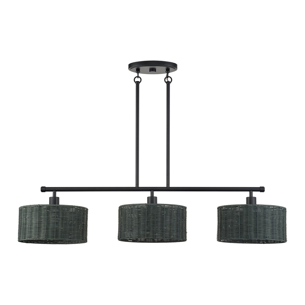 Livex Lighting - 60554-04 - Three Light Linear Chandelier - Weavington - Black
