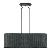 Livex Lighting - 60555-04 - Three Light Linear Chandelier - Weavington - Black