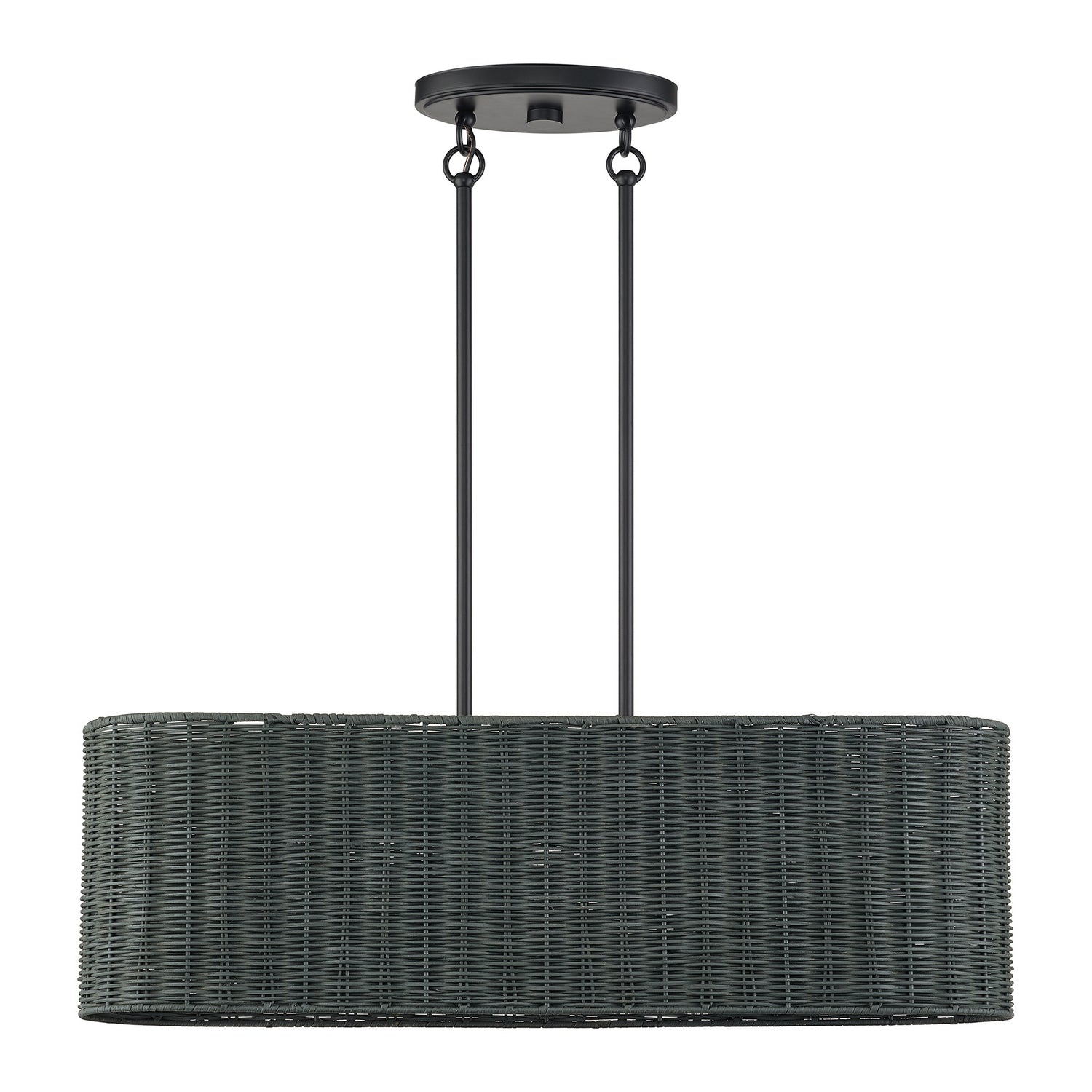 Livex Lighting - 60555-04 - Three Light Linear Chandelier - Weavington - Black