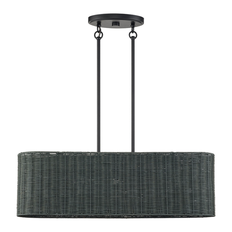 Livex Lighting - 60555-04 - Three Light Linear Chandelier - Weavington - Black