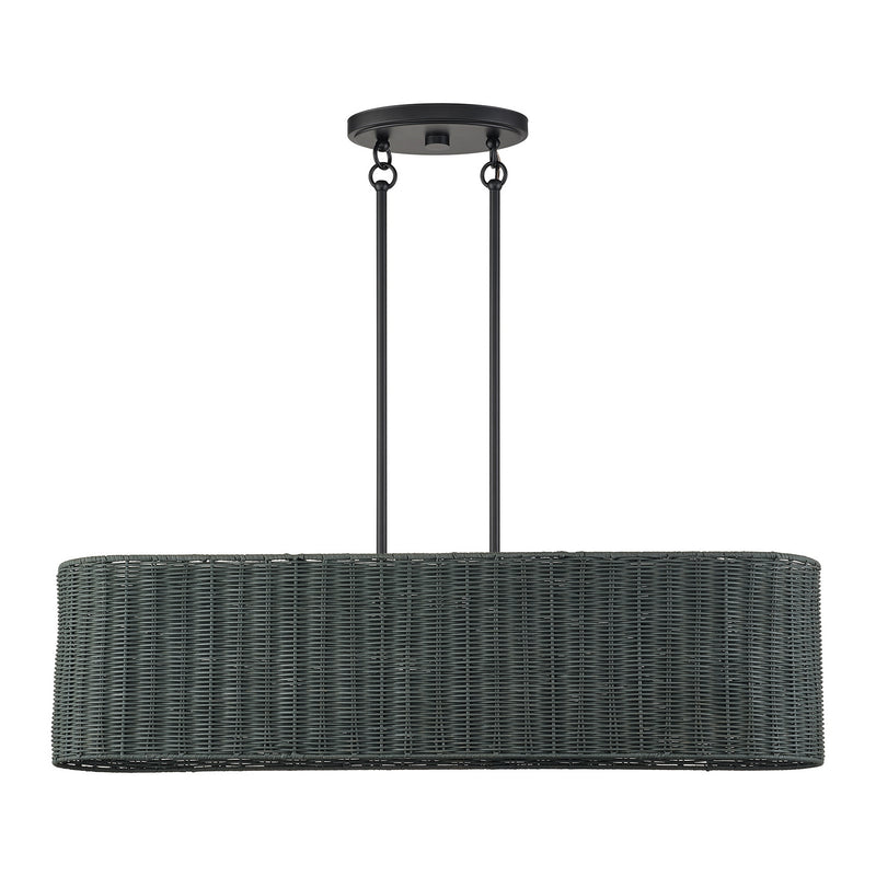 Livex Lighting - 60556-04 - Four Light Linear Chandelier - Weavington - Black