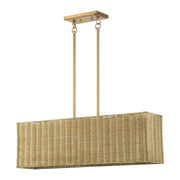 Livex Lighting - 60582-48 - Three Light Linear Chandelier - Weavington - Antique Gold Leaf