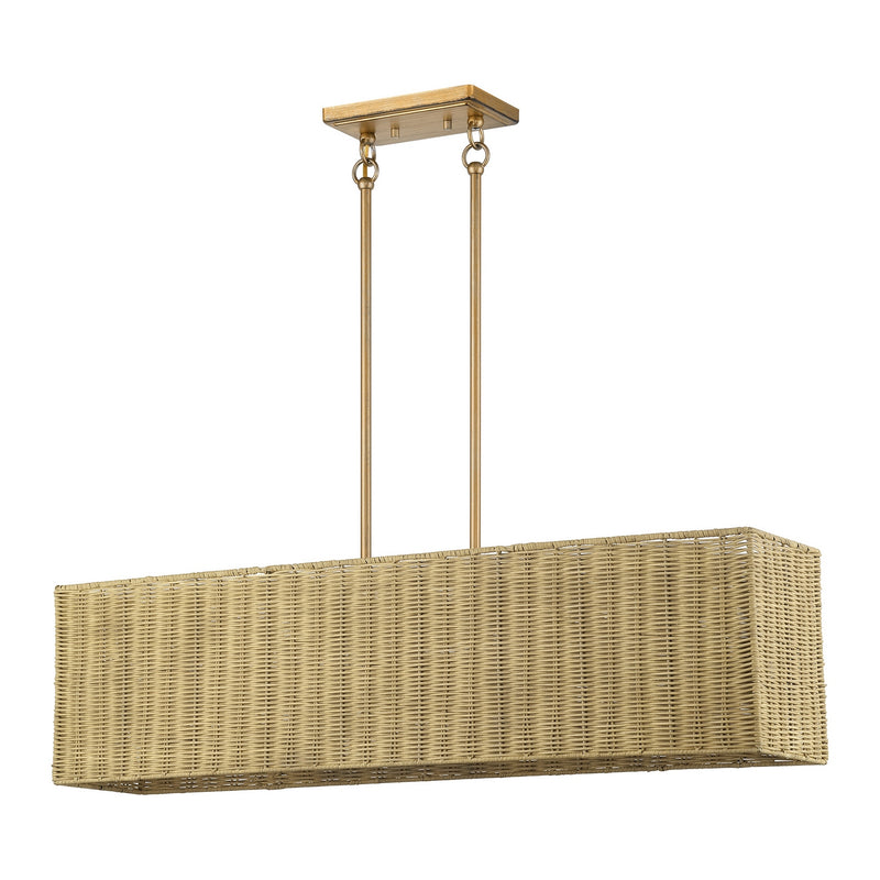 Livex Lighting - 60583-48 - Four Light Linear Chandelier - Weavington - Antique Gold Leaf