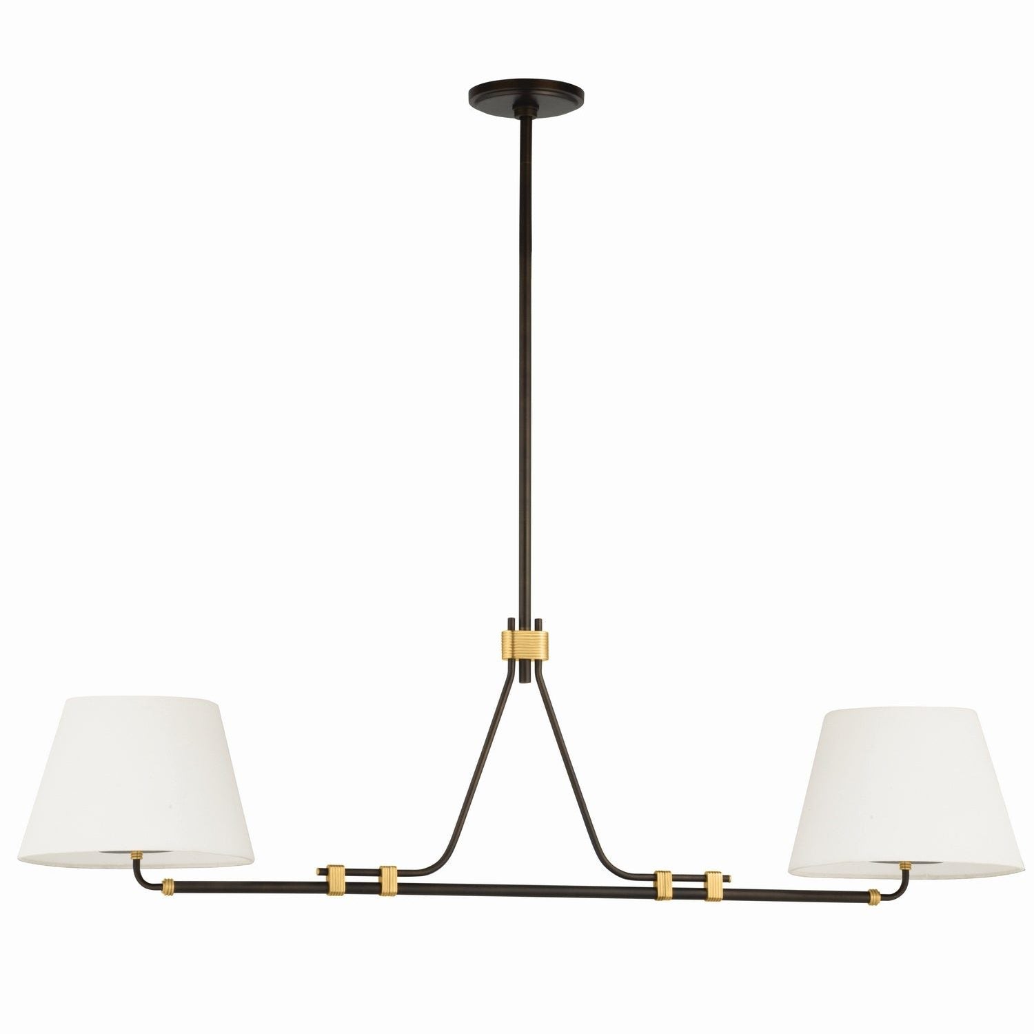 Hudson Valley - 1062-AGB/DB - Two Light Linear Pendant - Crown Heights - Aged Brass