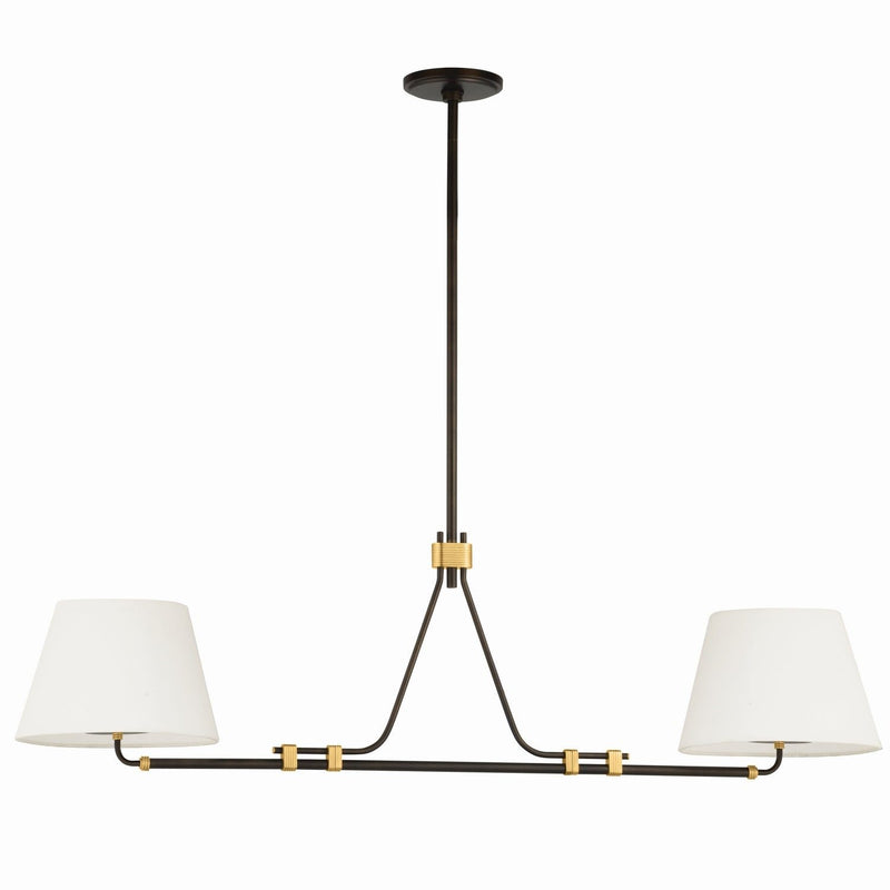 Hudson Valley - 1062-AGB/DB - Two Light Linear Pendant - Crown Heights - Aged Brass
