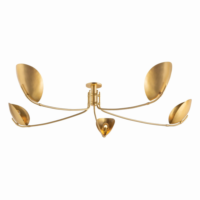 Hudson Valley - 1755-AGB - Five Light Semi Flush Mount - Avondale - Aged Brass