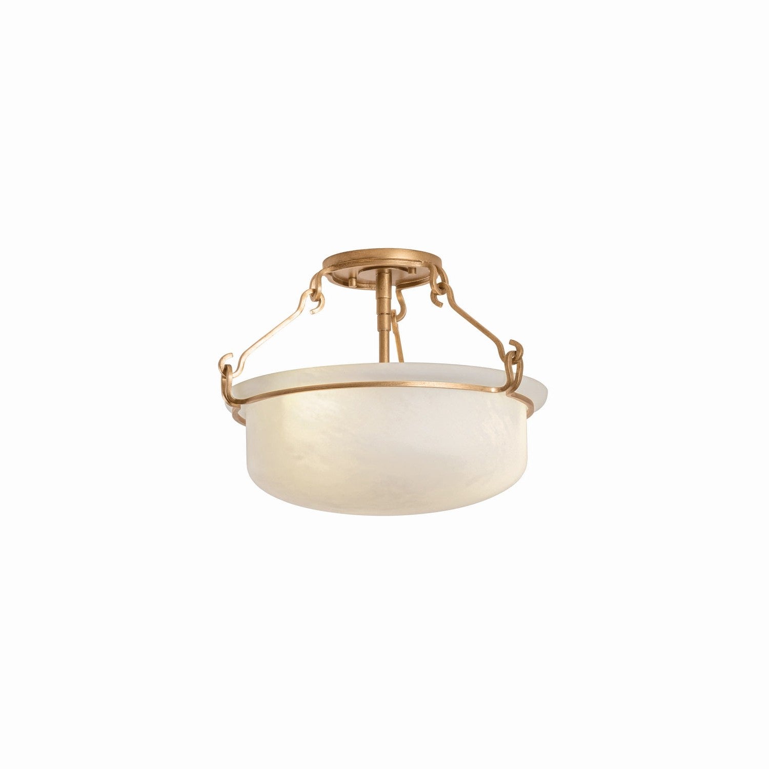Hudson Valley - 1552-PGL - Two Light Semi Flush Mount - Lowerre - Patina Gold Leaf