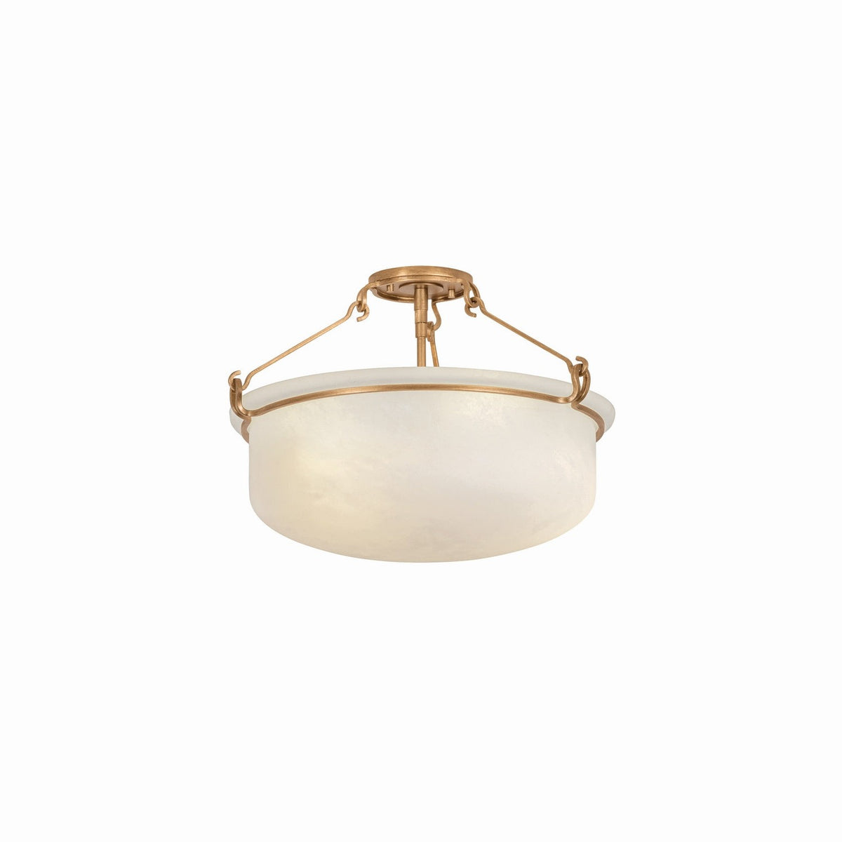 Hudson Valley - 1553-PGL - Three Light Semi Flush Mount - Lowerre - Patina Gold Leaf