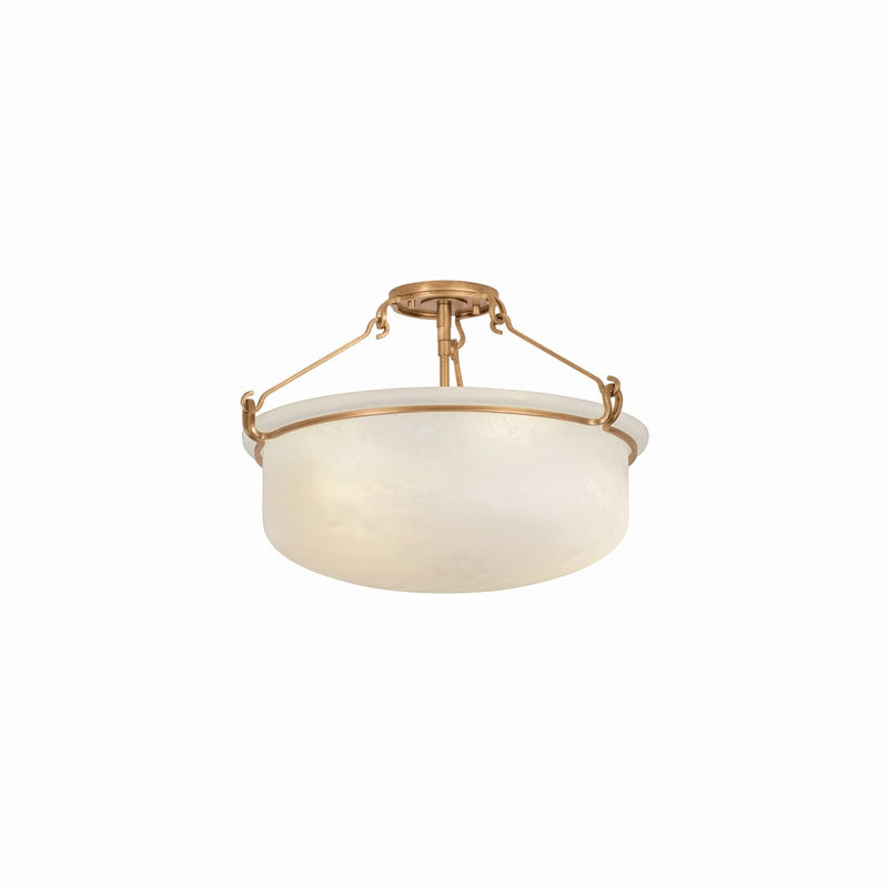 Hudson Valley - 1553-PGL - Three Light Semi Flush Mount - Lowerre - Patina Gold Leaf