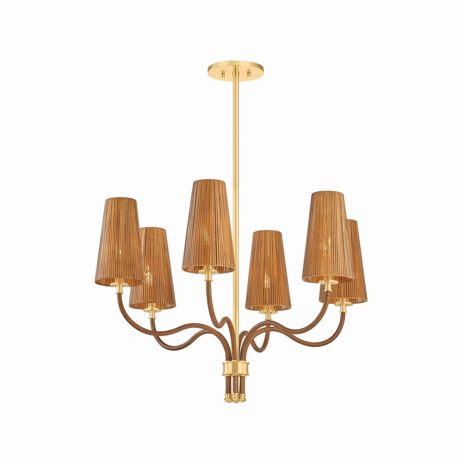 Hudson Valley - 1630-AGB - Six Light Chandelier - Atwood - Aged Brass