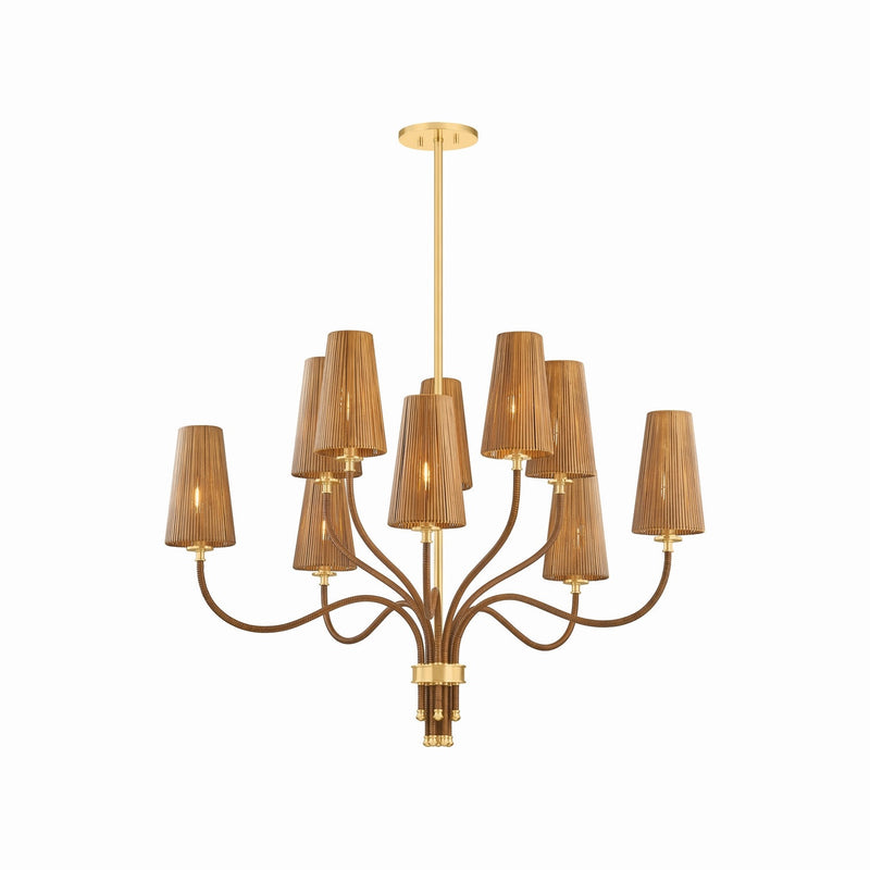 Hudson Valley - 1640-AGB - Ten Light Chandelier - Atwood - Aged Brass