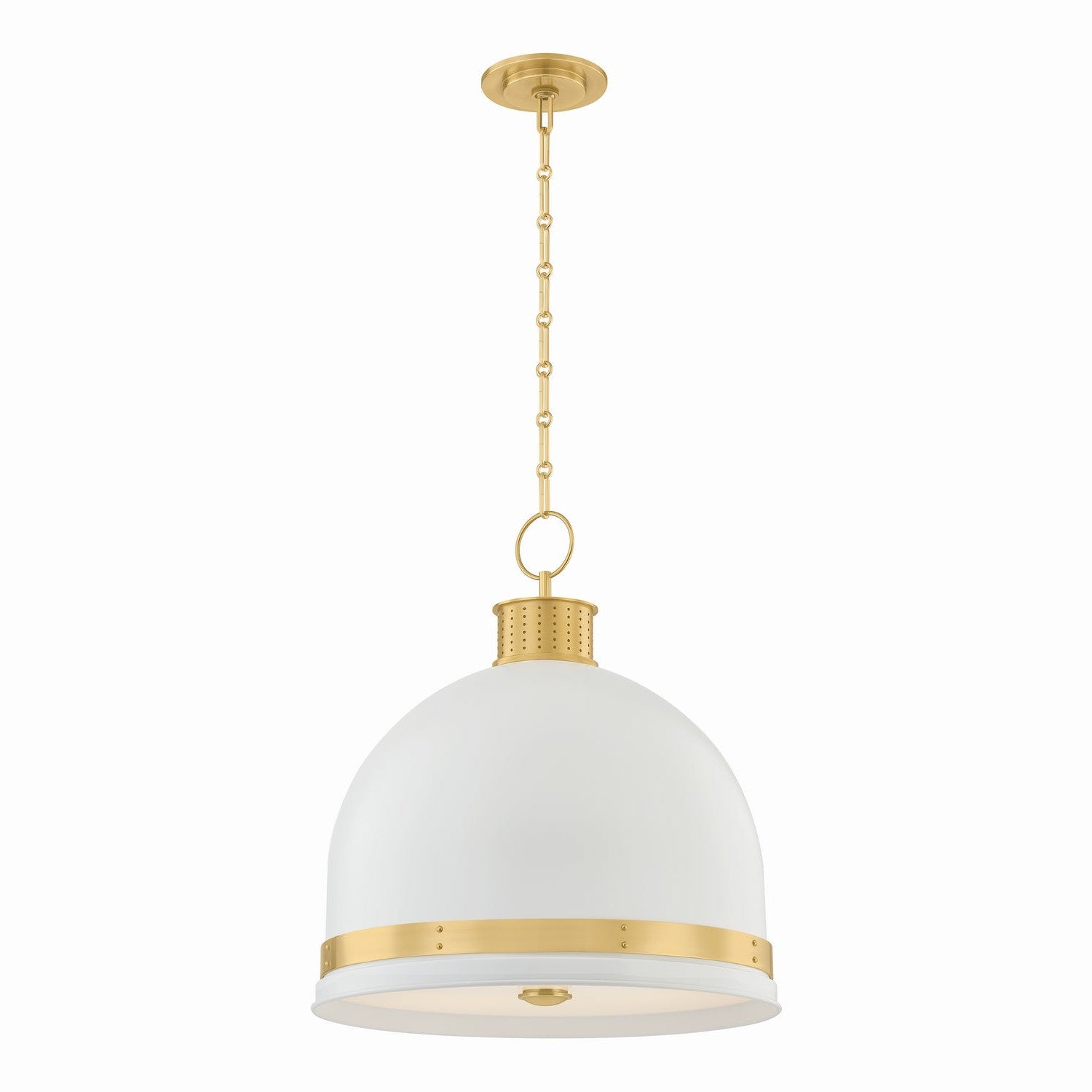 Hudson Valley - 2133-AGB/SWH - Three Light Pendant - Briscoe - Aged Brass