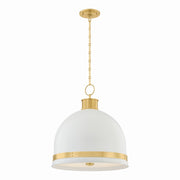 Hudson Valley - 2133-AGB/SWH - Three Light Pendant - Briscoe - Aged Brass