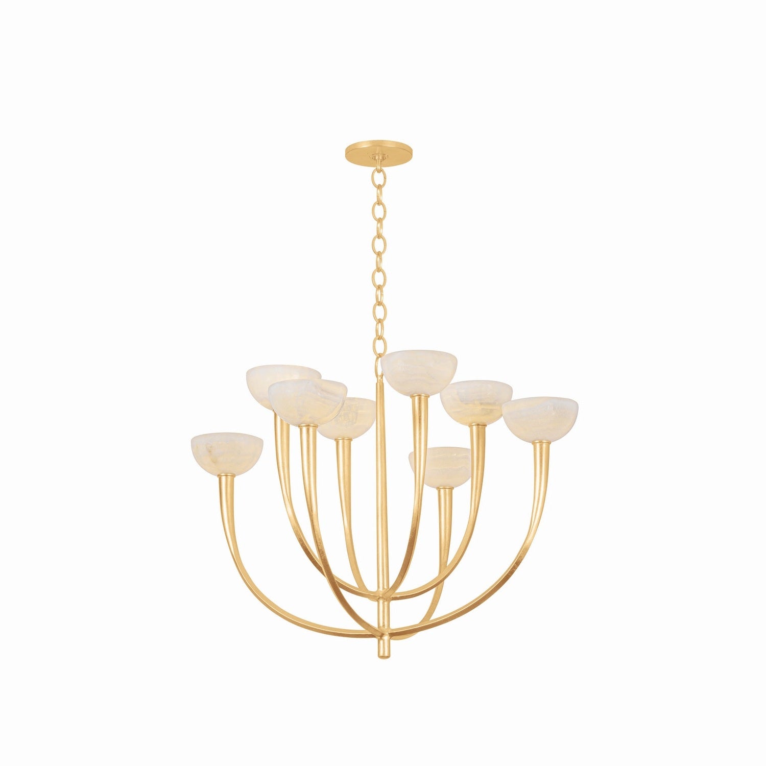 Hudson Valley - 9034-VGL - Eight Light Chandelier - Maywood - Vintage Gold Leaf