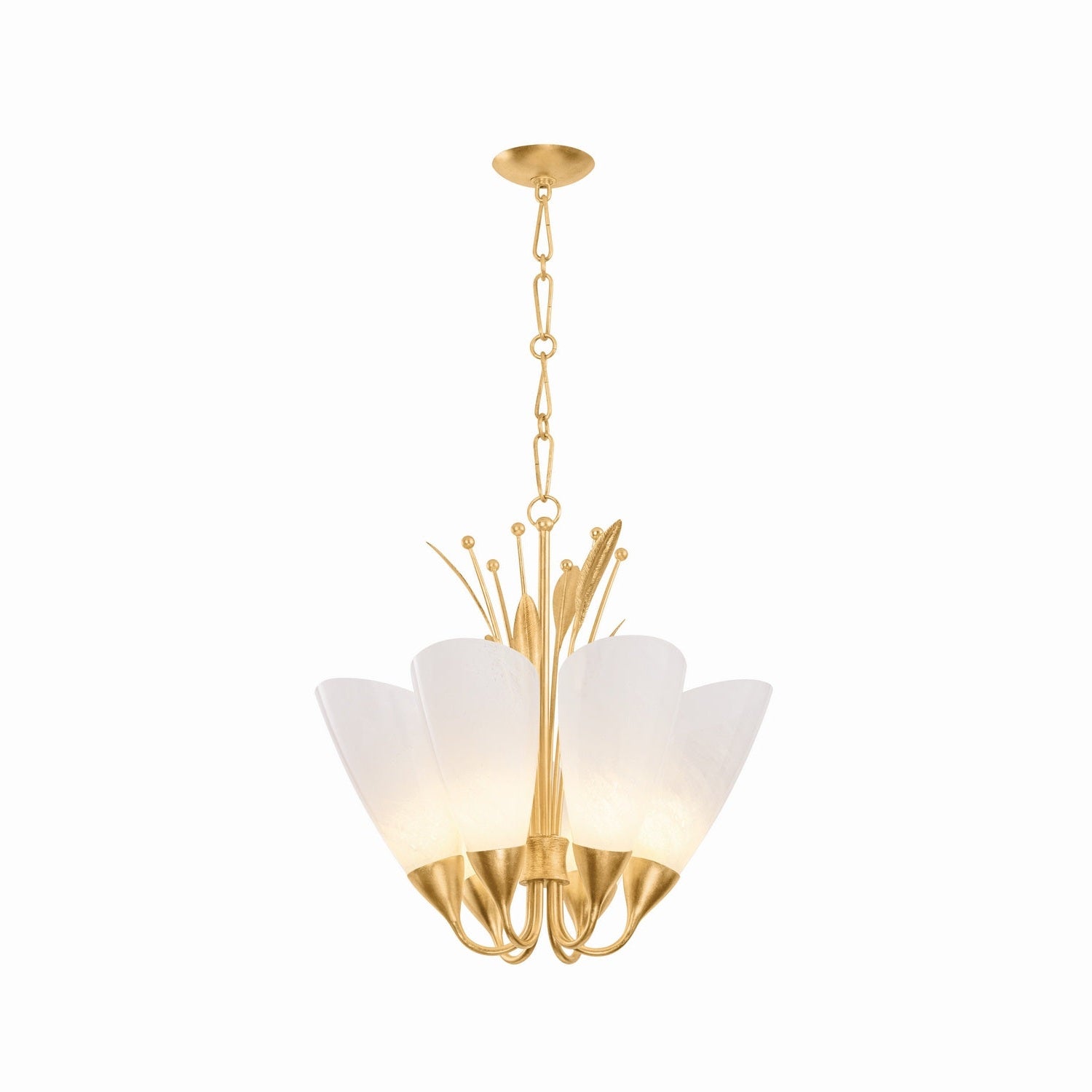 Hudson Valley - 9526-VGL - Six Light Chandelier - Forest Glen - Vintage Gold Leaf