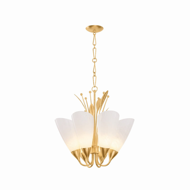 Hudson Valley - 9526-VGL - Six Light Chandelier - Forest Glen - Vintage Gold Leaf