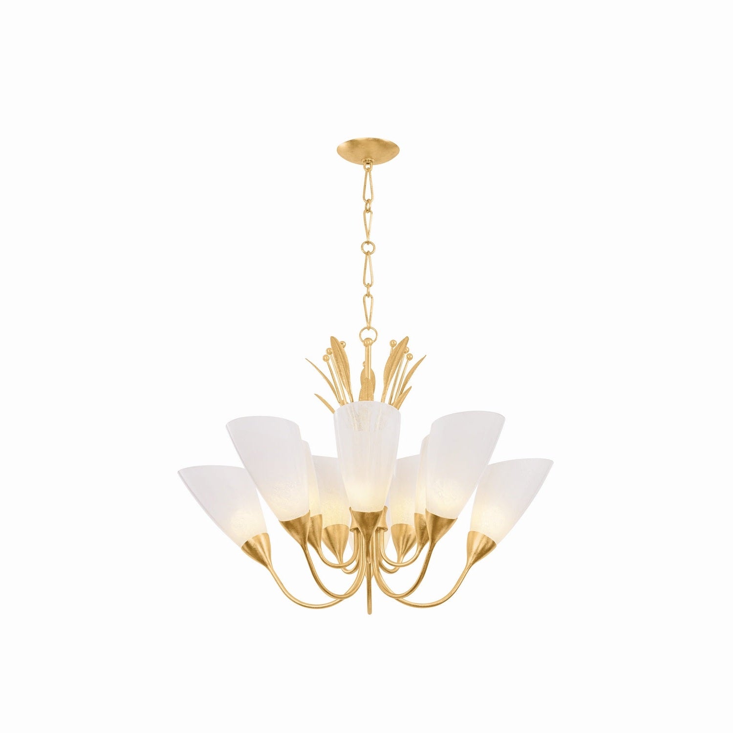 Hudson Valley - 9542-VGL - One Light Chandelier - Forest Glen - Vintage Gold Leaf