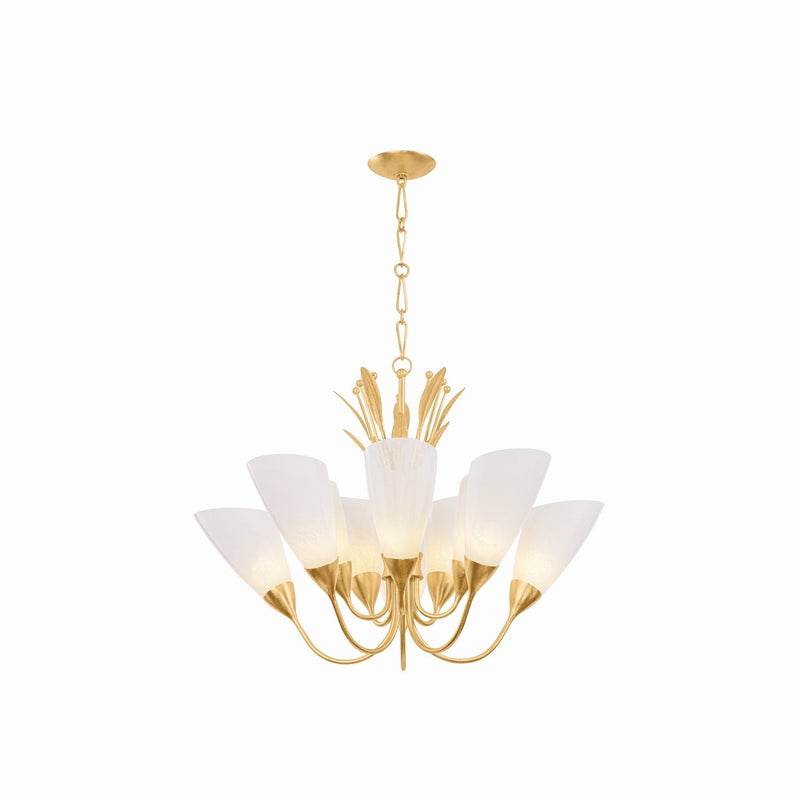 Hudson Valley - 9542-VGL - One Light Chandelier - Forest Glen - Vintage Gold Leaf