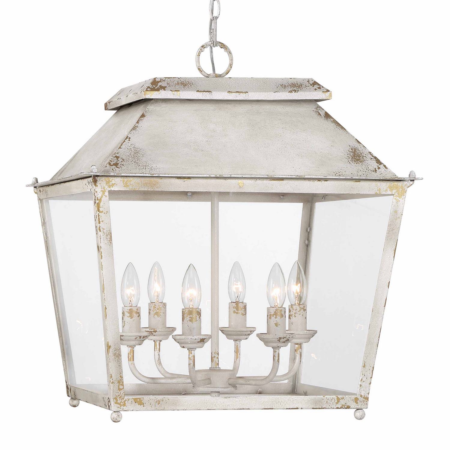 Golden - 0804-6P AI - Six Light Pendant - Abingdon - Antique Ivory