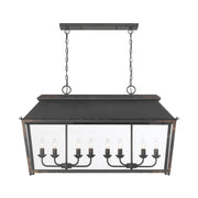 Golden - 0804-LP ABI - Eight Light Linear Pendant - Abingdon - Antique Black Iron