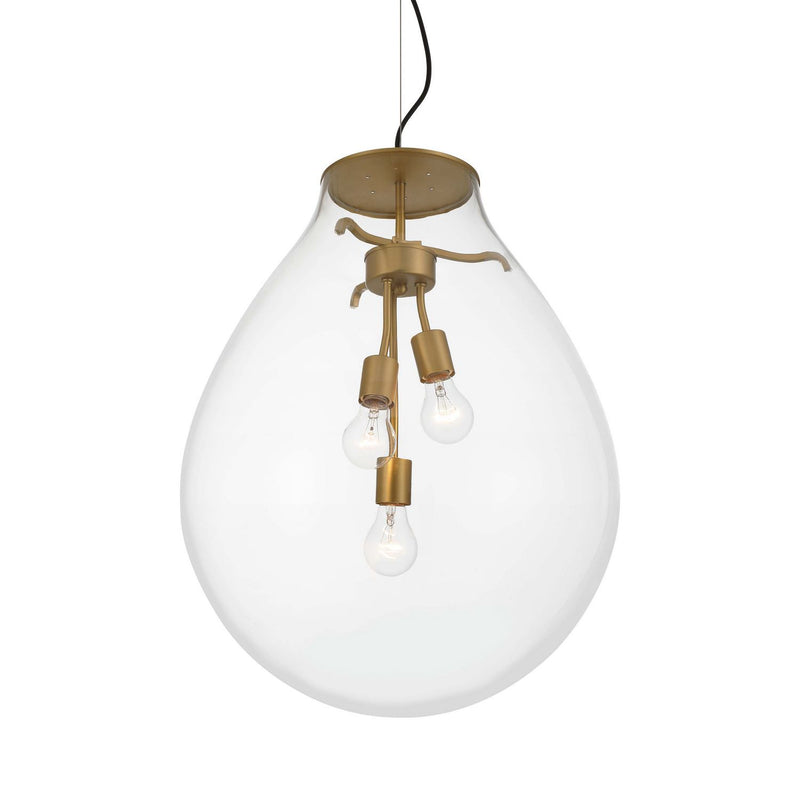 Golden - 2088-20P BCB-CLR - Three Light Pendant - Drop - Brushed Champagne Brass