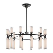 Alora - CH348038UBFR-UNV - LED Chandelier - Edwin - Urban Bronze/Frosted Ribbed Glass