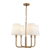 Alora - CH628423AGOP - Four Light Chandelier - Plisse - Aged Gold/Opal Matte Glass