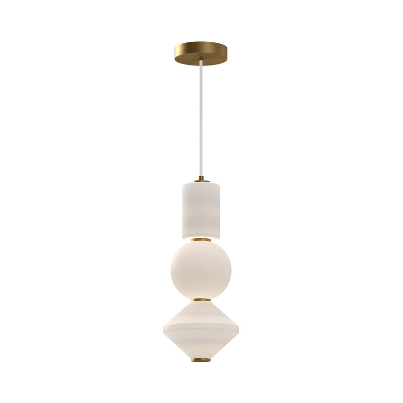 Alora - PD530341AGOP-UNV - LED Pendant - Bijou - Aged Gold/Opal Matte Glass