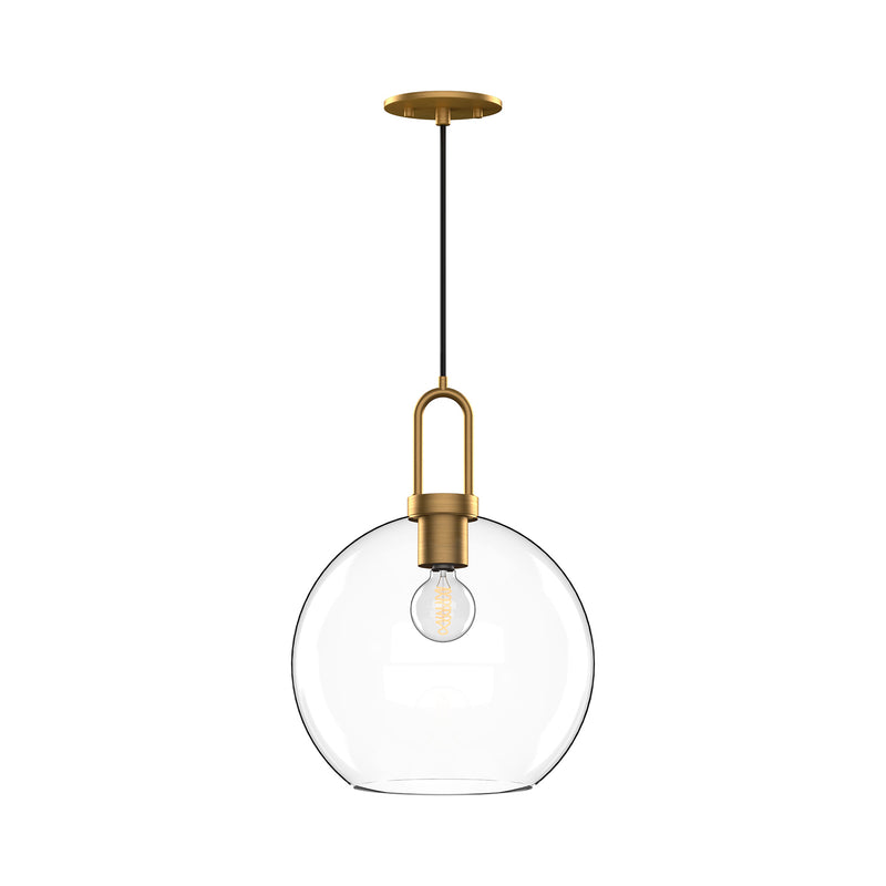 Alora - PD601710AGCL - One Light Pendant - Soji - Aged Gold/Clear Glass
