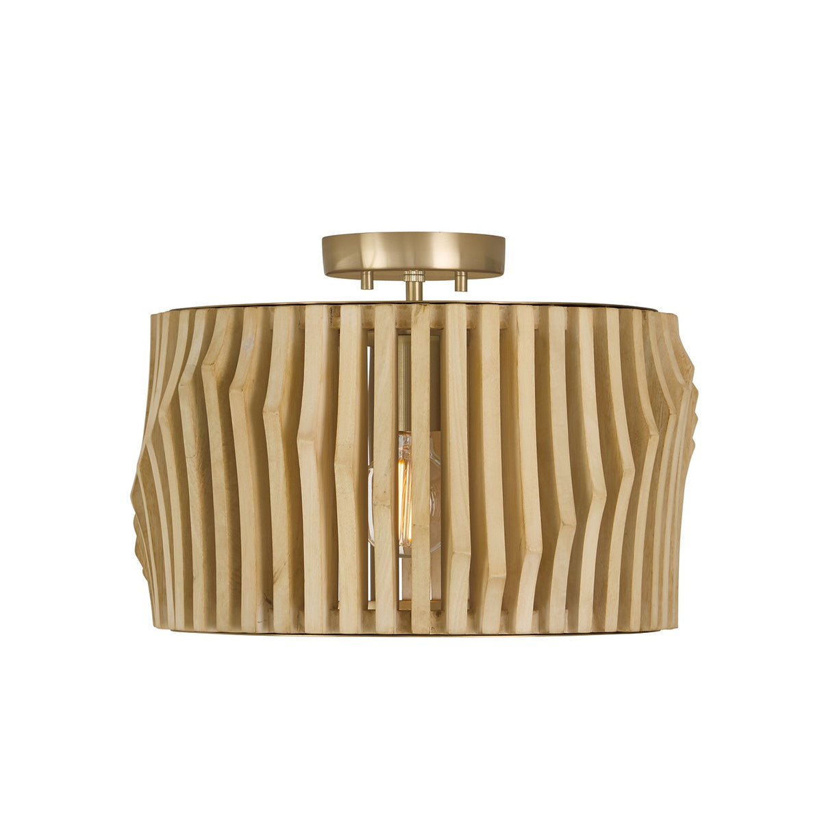 Capital Lighting - 244632BWB - One Light Semi Flush Mount - Archer - Blonde Wood and Matte Brass