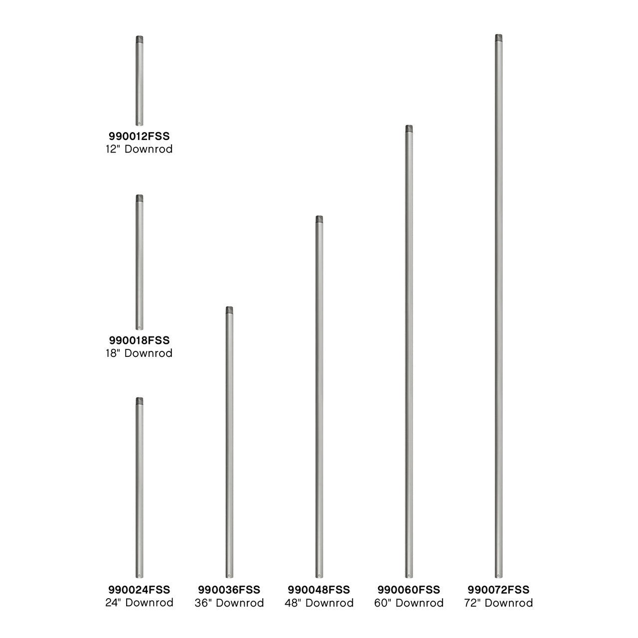 Hinkley - 990036FSS - Downrod - 36" Downrod - Satin Steel