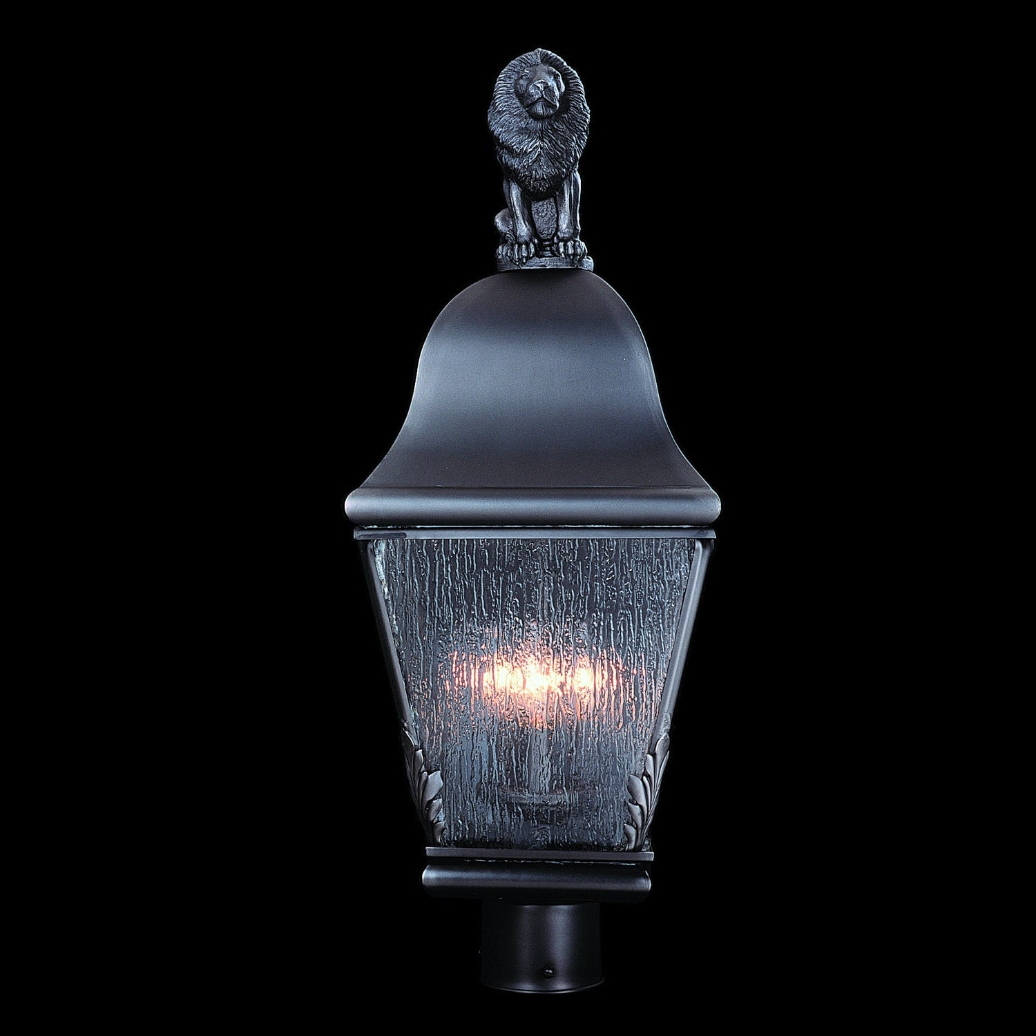 Framburg - 9611 IRON - Three Light Exterior Post Mount - Coeur De Lion - Iron
