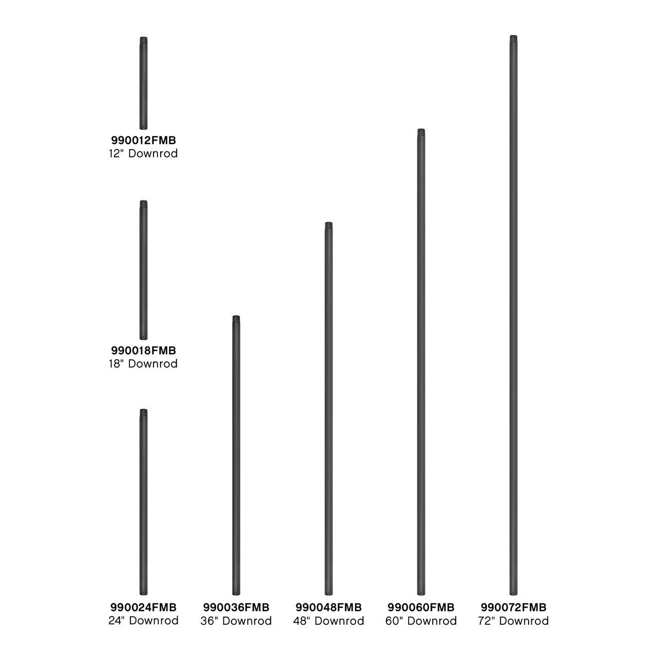 Hinkley - 990072FMB - Downrod - 72" Downrod - Matte Black
