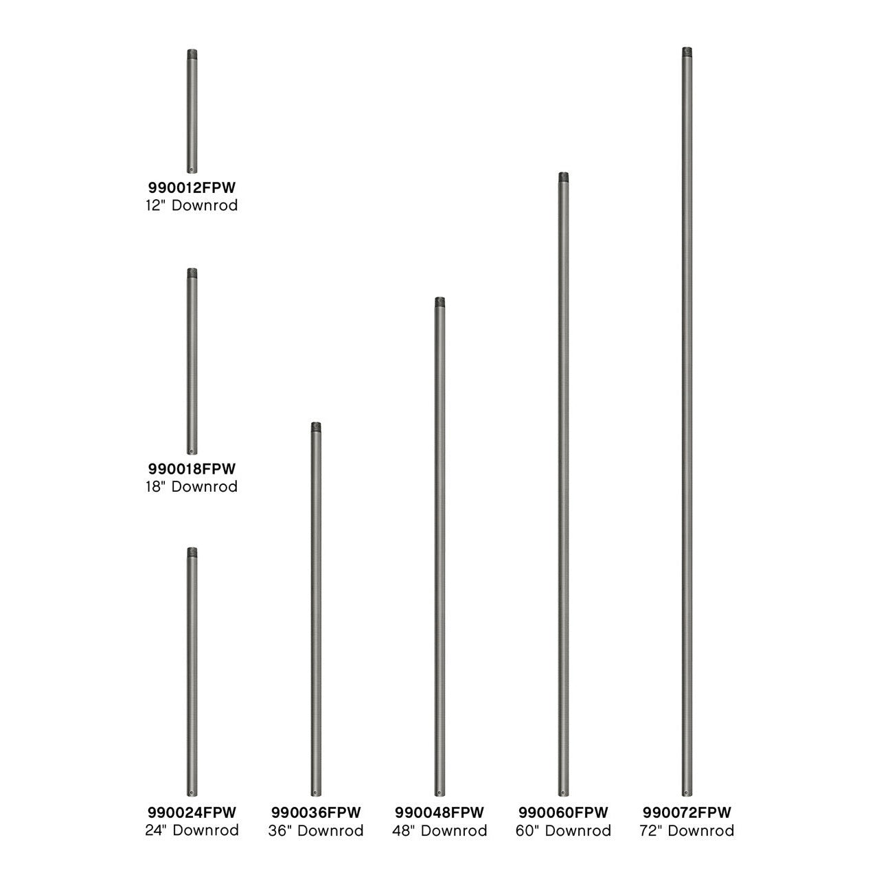 Hinkley - 990072FPW - Downrod - 72" Downrod - Pewter