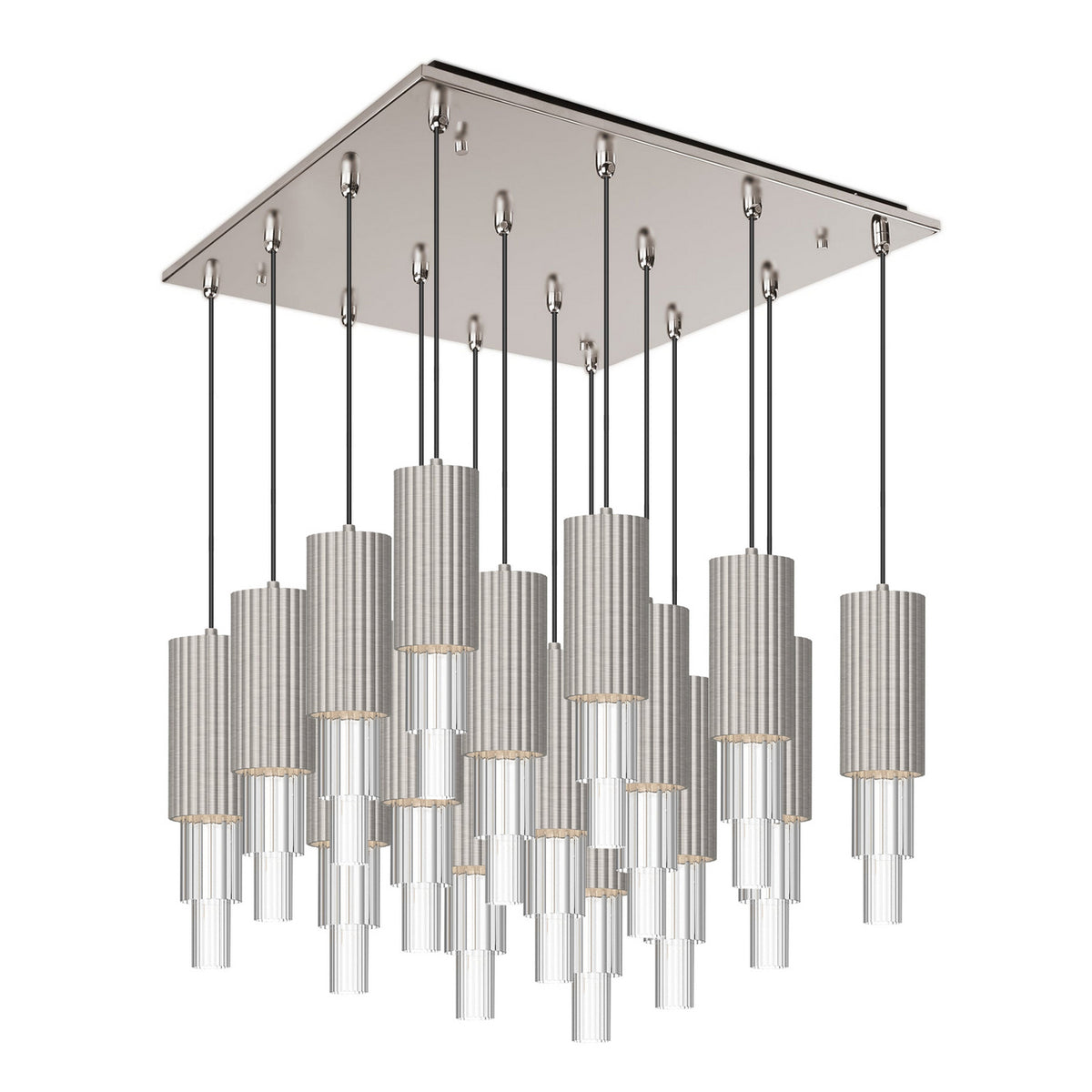 Alora - MP502204BNCR-16 - LED Pendant - Bordeaux - Brushed Nickel/Clear Ribbed Glass