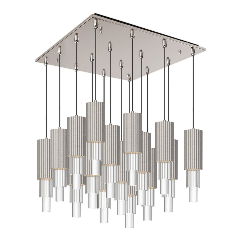 Alora - MP502204BNCR-16 - LED Pendant - Bordeaux - Brushed Nickel/Clear Ribbed Glass