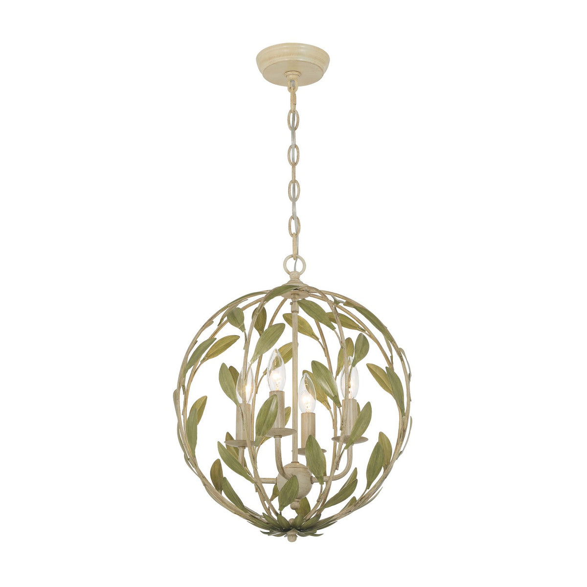 Crystorama - 504-CT - Four Light Chandelier - Broche - Champagne Green Tea