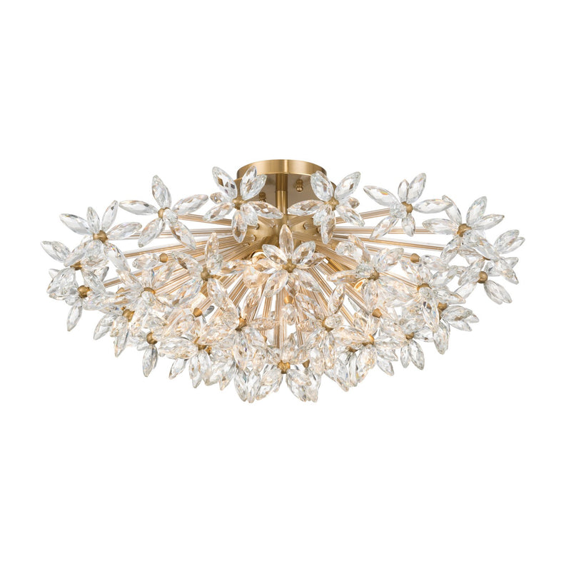 Crystorama - ADL-500-AG-CL - Four Light Semi Flush Mount - Adley - Aged Brass