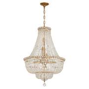 Crystorama - ROS-A1009-AG-CL-MWP - Nine Light Chandelier - Roslyn - Aged Brass
