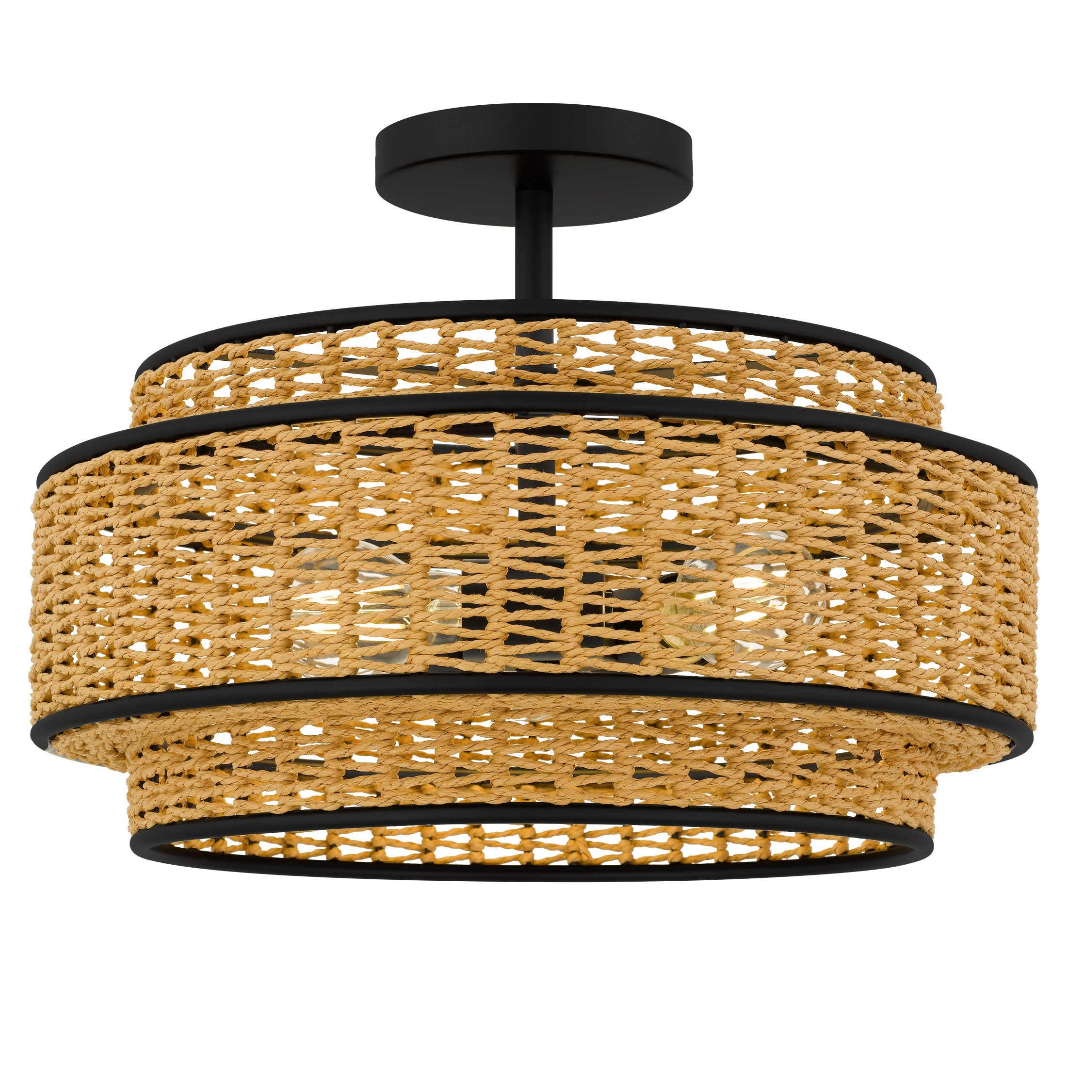 Quoizel - TET1716MBK - Three Light Semi-Flush Mount - Teton - Matte Black