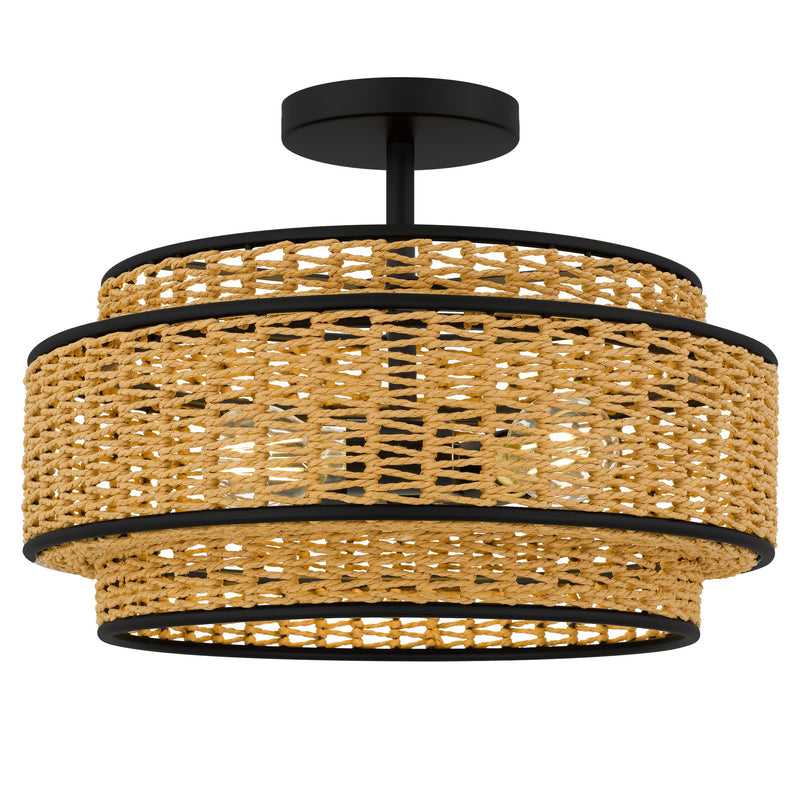 Quoizel - TET1716MBK - Three Light Semi-Flush Mount - Teton - Matte Black