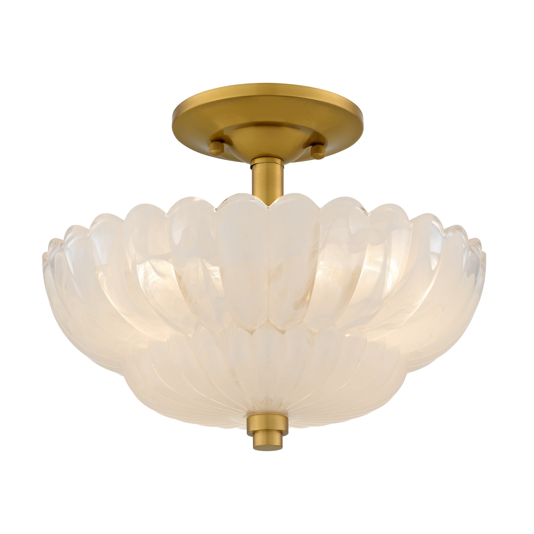 Quoizel - WHP1712BRG - Three Light Semi-Flush Mount - Whitecap - Brushed Gold