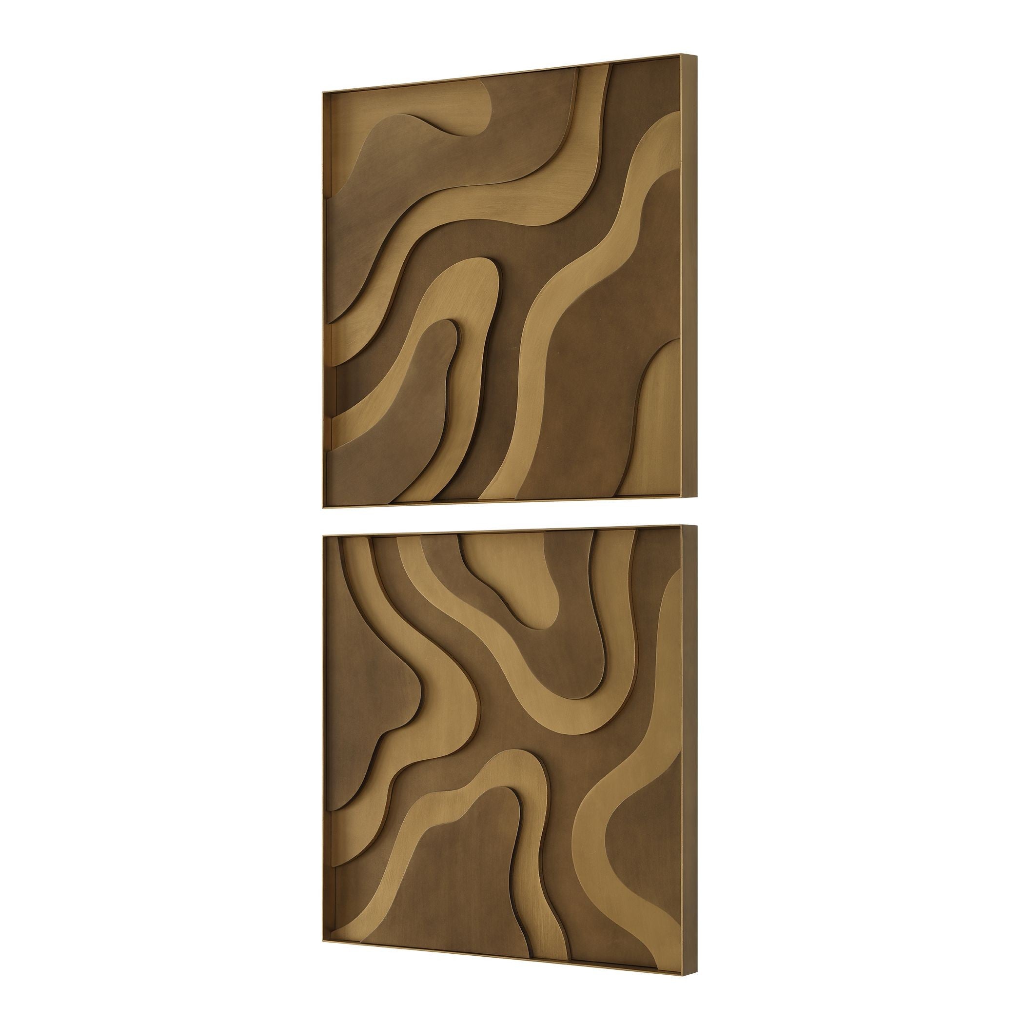 Uttermost - 03502 - Wall Decor Set/2 - Golden Terrain - Antique Gold And Bronze