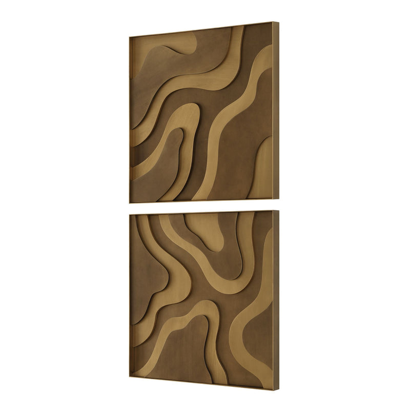 Uttermost - 03502 - Wall Decor Set/2 - Golden Terrain - Antique Gold And Bronze