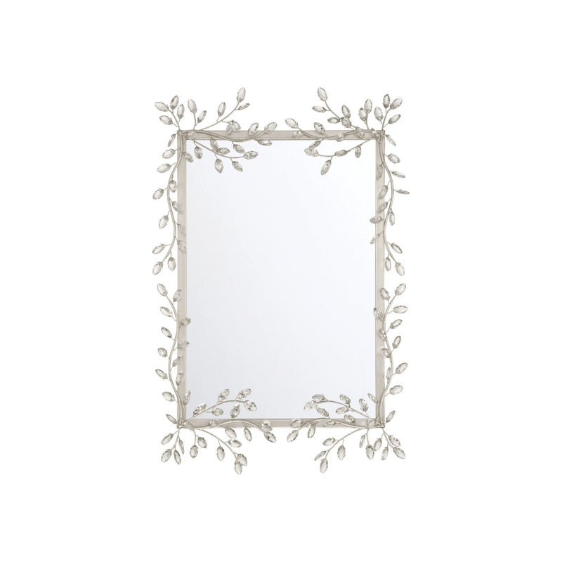 Currey and Company - 1000-0162 - Mirror - Forget-Me-Not - Clear / Silver Leaf