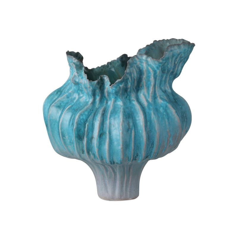 Currey and Company - 1200-0981 - Vase - Flying Silk Blue Vase - Blue