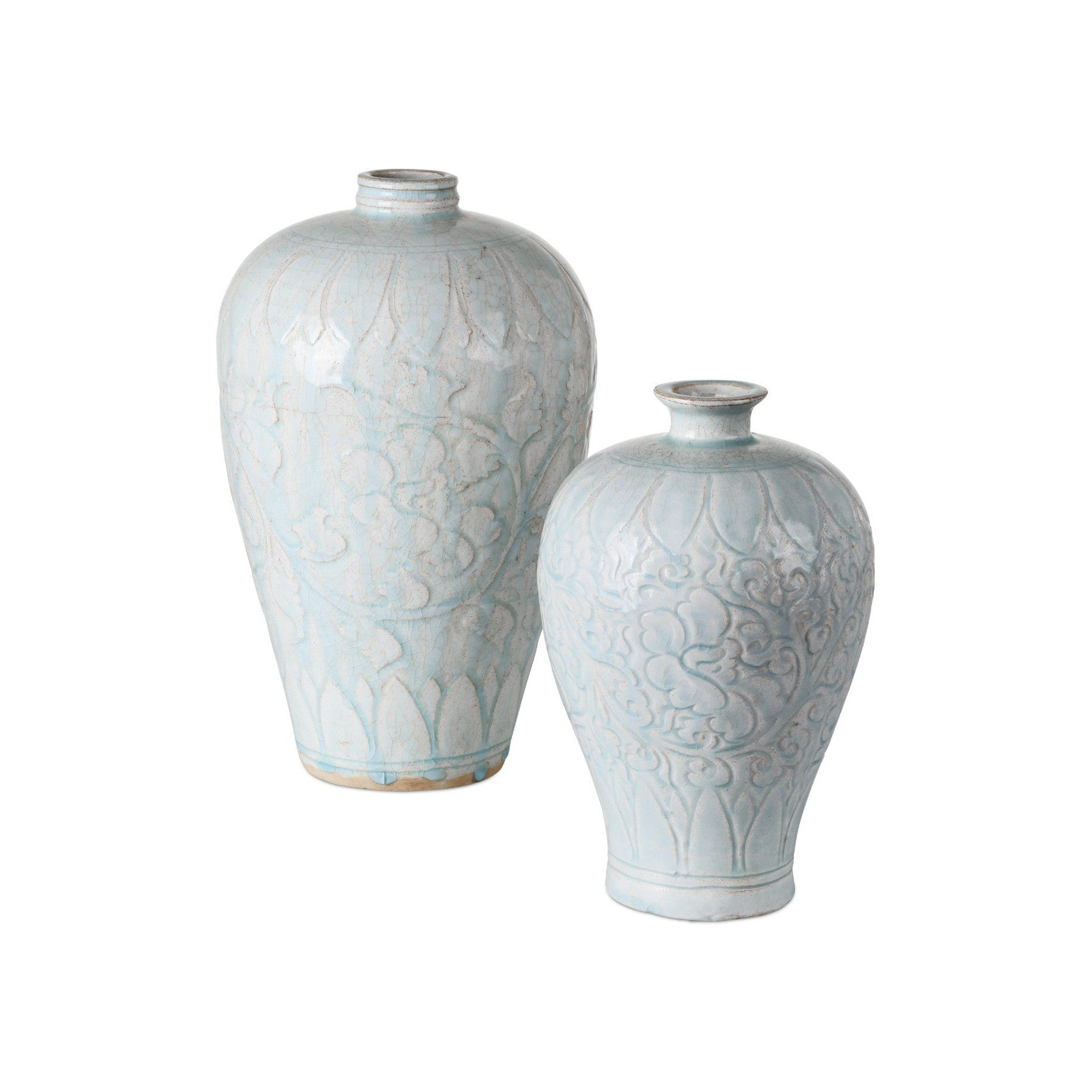 Currey and Company - 1200-1002 - Vase - Nanjing Light Blue Vases Set of 2 - Light Blue