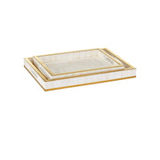 Currey and Company - 1200-1021 - Tray Set of 2 - Casey - Natural / Brass