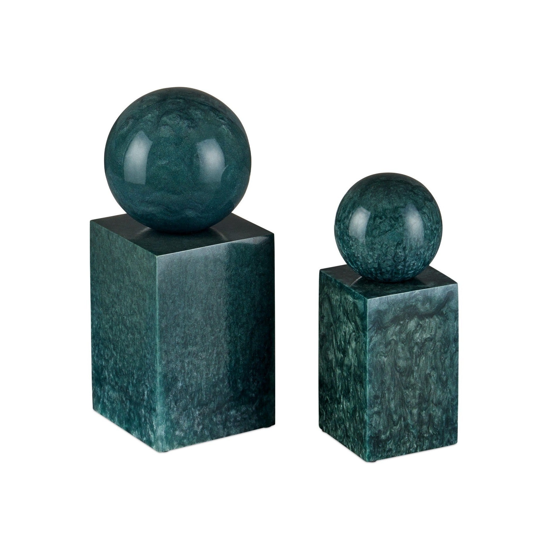 Currey and Company - 1200-1026 - Object Set of 2 - Nova - Teal