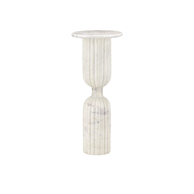 Currey and Company - 3000-0323 - Drinks Table - Passementerie White Marble Drinks Table - Natural White